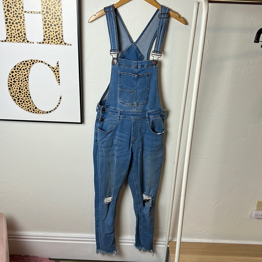 Skinny Fit Denim Overalls